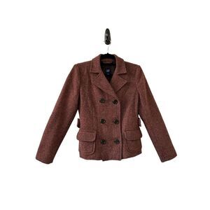Gap Tweed Pea Coat Double-breasted Wool Blend Women's Size 6